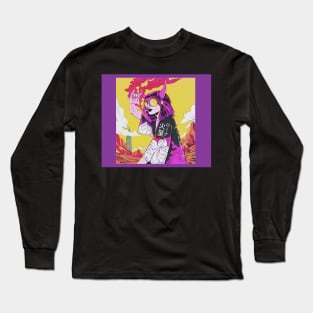 Devil's daughter - Vintage drawing - Psychedelic color Long Sleeve T-Shirt